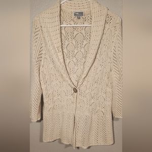 M Collection Cream color cotton knitted sweater
